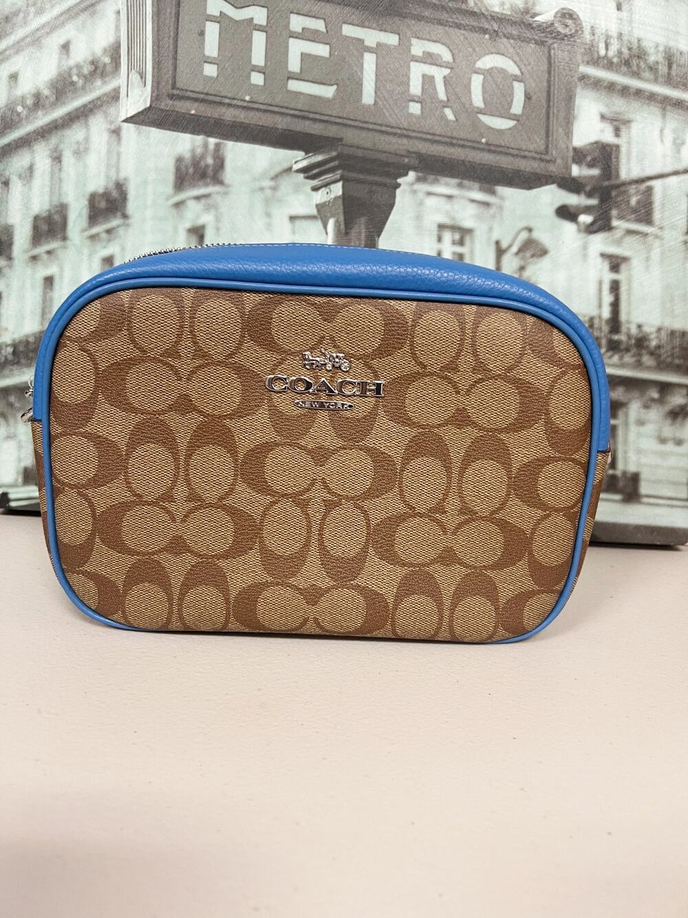 Coach CJ582 Signature Jamie Camera Bag (Khaki/Racer Blue)